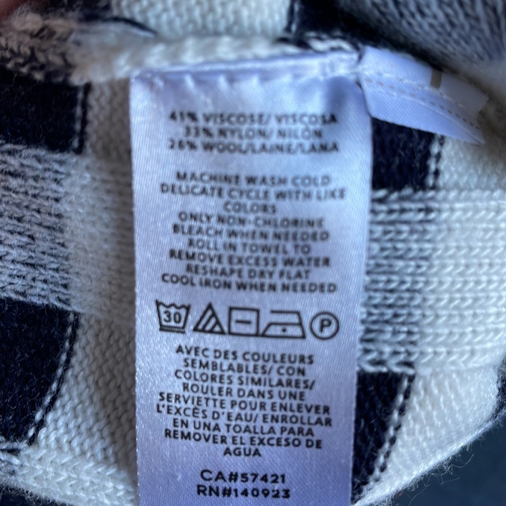 Navy Gingham crewneck Petite M - Picture 5 of 6